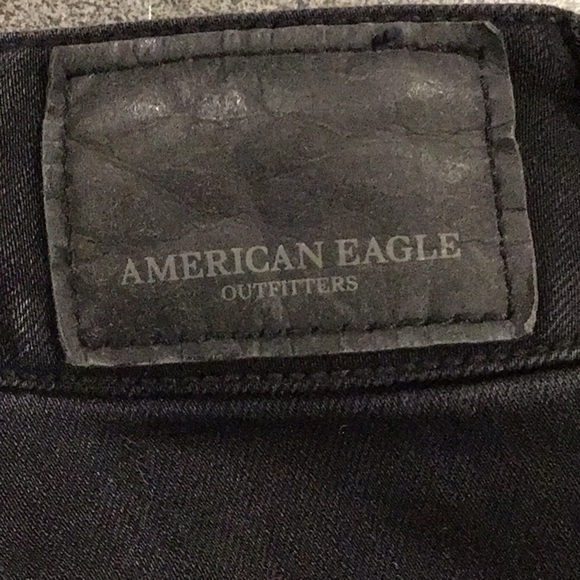 AMERICAN Eagle women’s black distressed super low jegging sz 4 - Picture 7 of 11